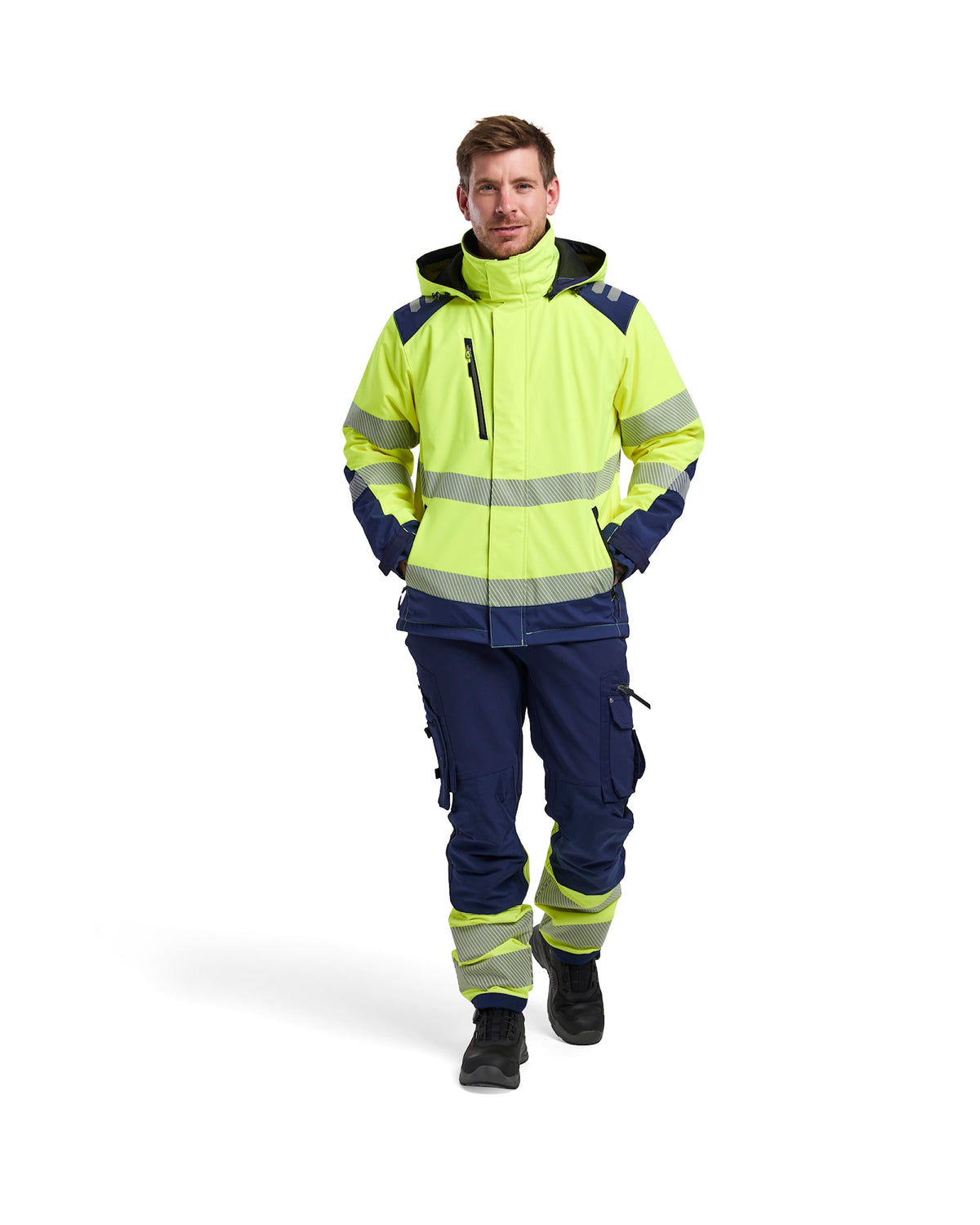 Blåkläder 1193 Warnschutz Stretch-Bundhose Kl. 1 – marine/gelb