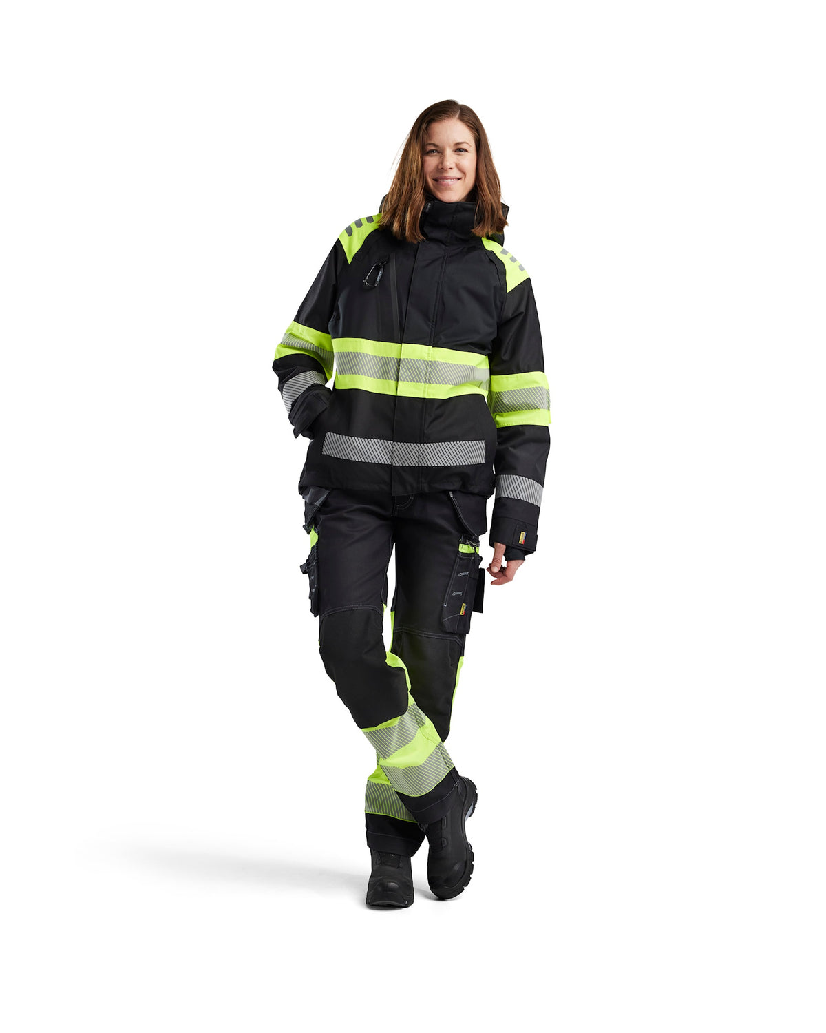 Blåkläder Damen 4430 Warnschutz Regenjacke Kl. 1 – schwarz/gelb