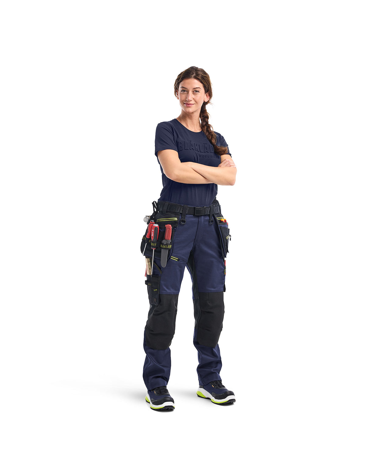 Blåkläder Damen Stretch 7170 Arbeitshose – dunkelmarine/gelb