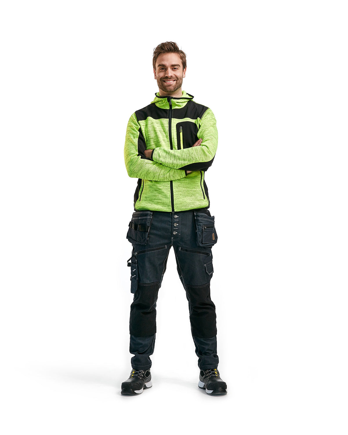 Blåkläder 4930 mit Softshell Strickjacke – gelb/schwarz