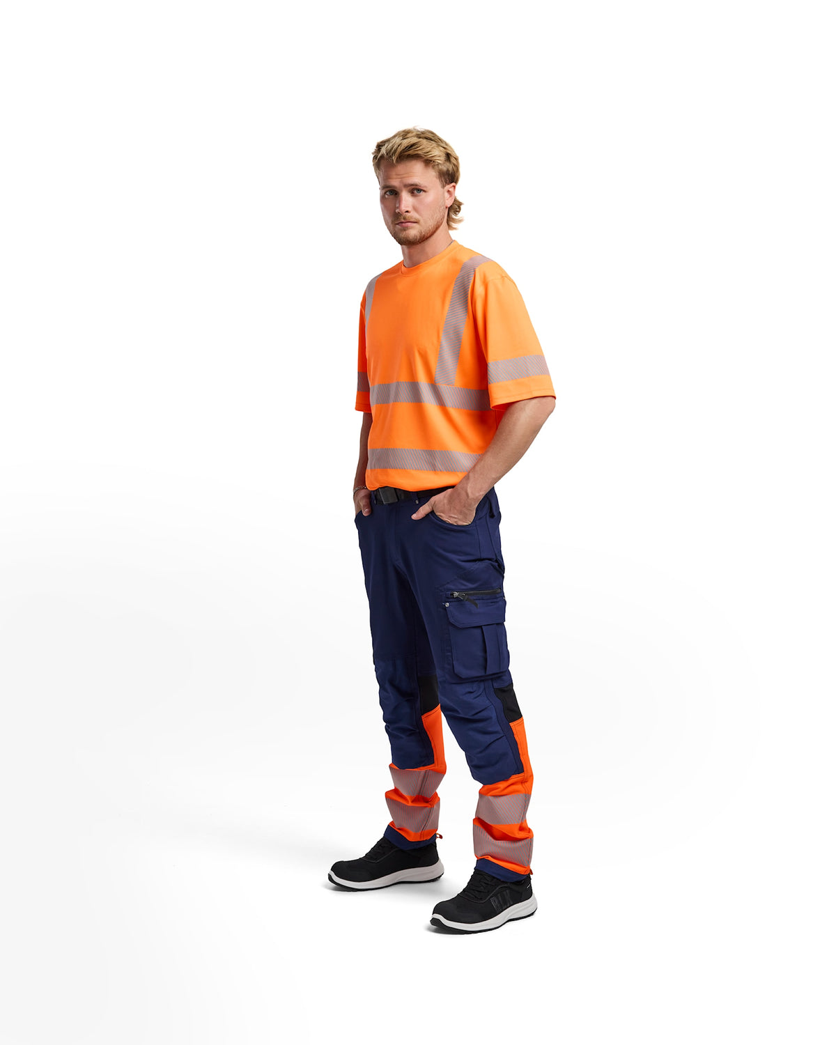 Blåkläder 1193 Warnschutz Stretch-Bundhose Kl. 1 – marine/orange
