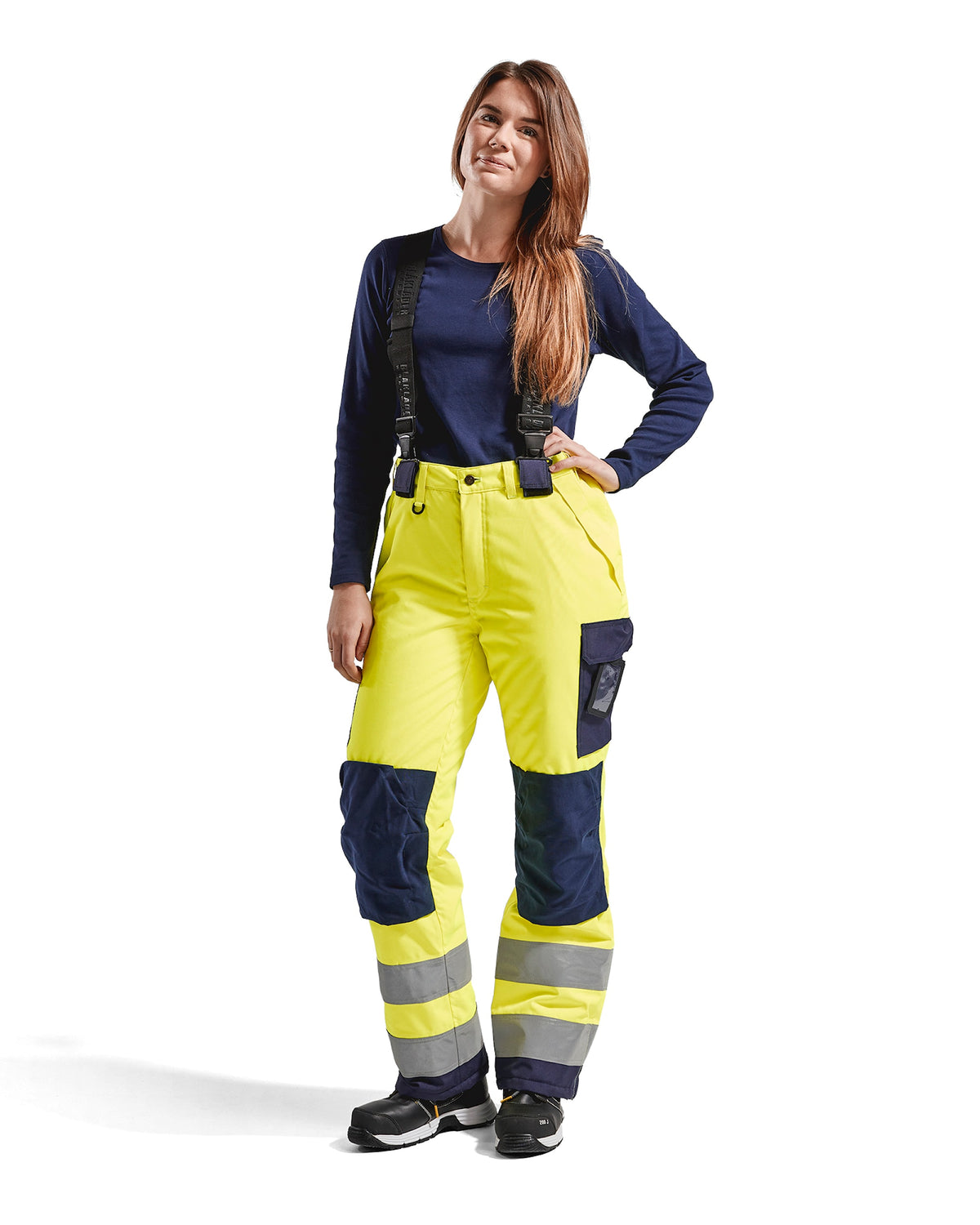 Blåkläder Damen 7885 Warnschutz-Winterhose – gelb/marine