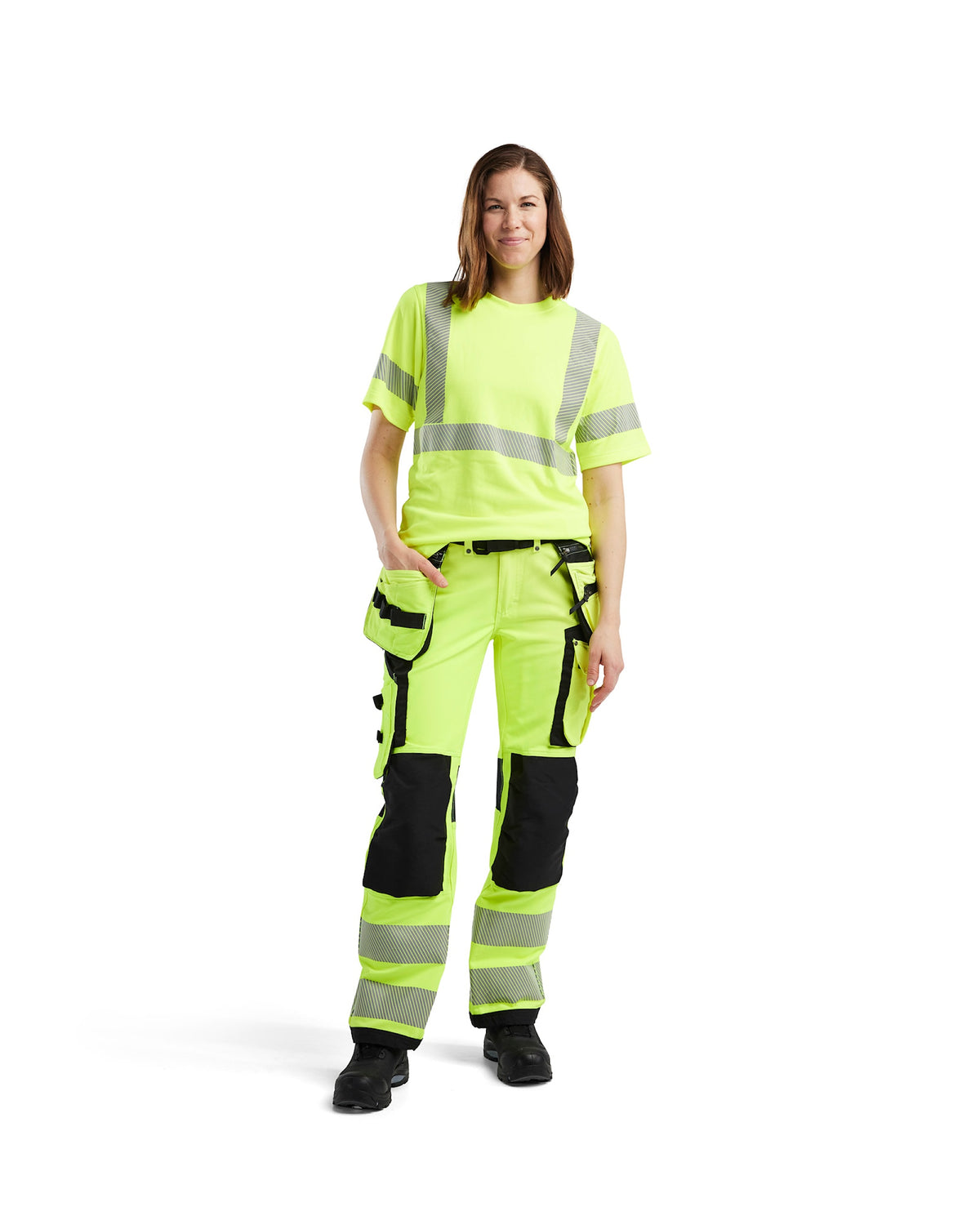 Blåkläder Damen 7197 Warnschutz Stretch Handw.hose – gelb/schwarz