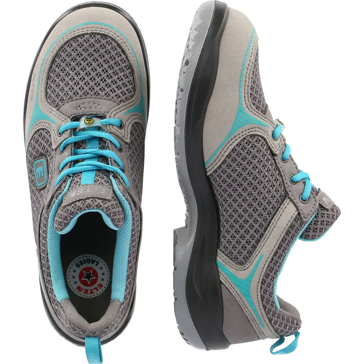 Elten Damen Mila Low ESD S1 Sicherheitshalbschuh grau – grau