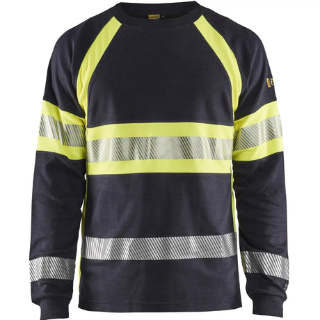 Blåkläder 3484 Multinorm Langarmshirt marine – gelb