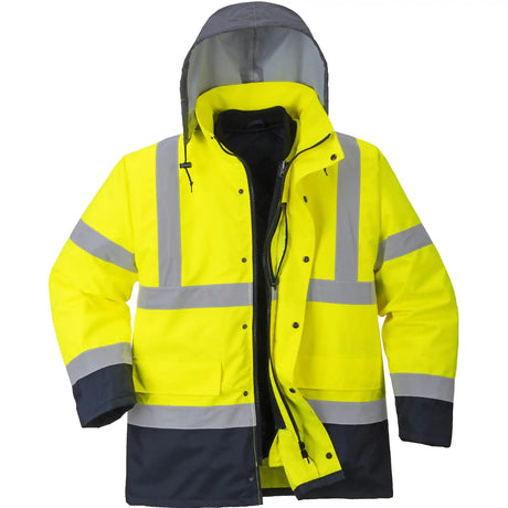 Portwest 4in1 S471 Kontrast Warnschutz Regenjacke – gelb/marine