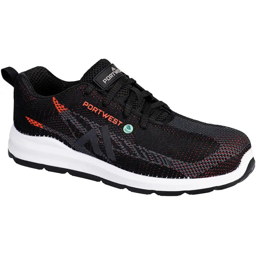 Portwest FC06 S1PS Sicherheitshalbschuhe schwarz/rot – schwarz