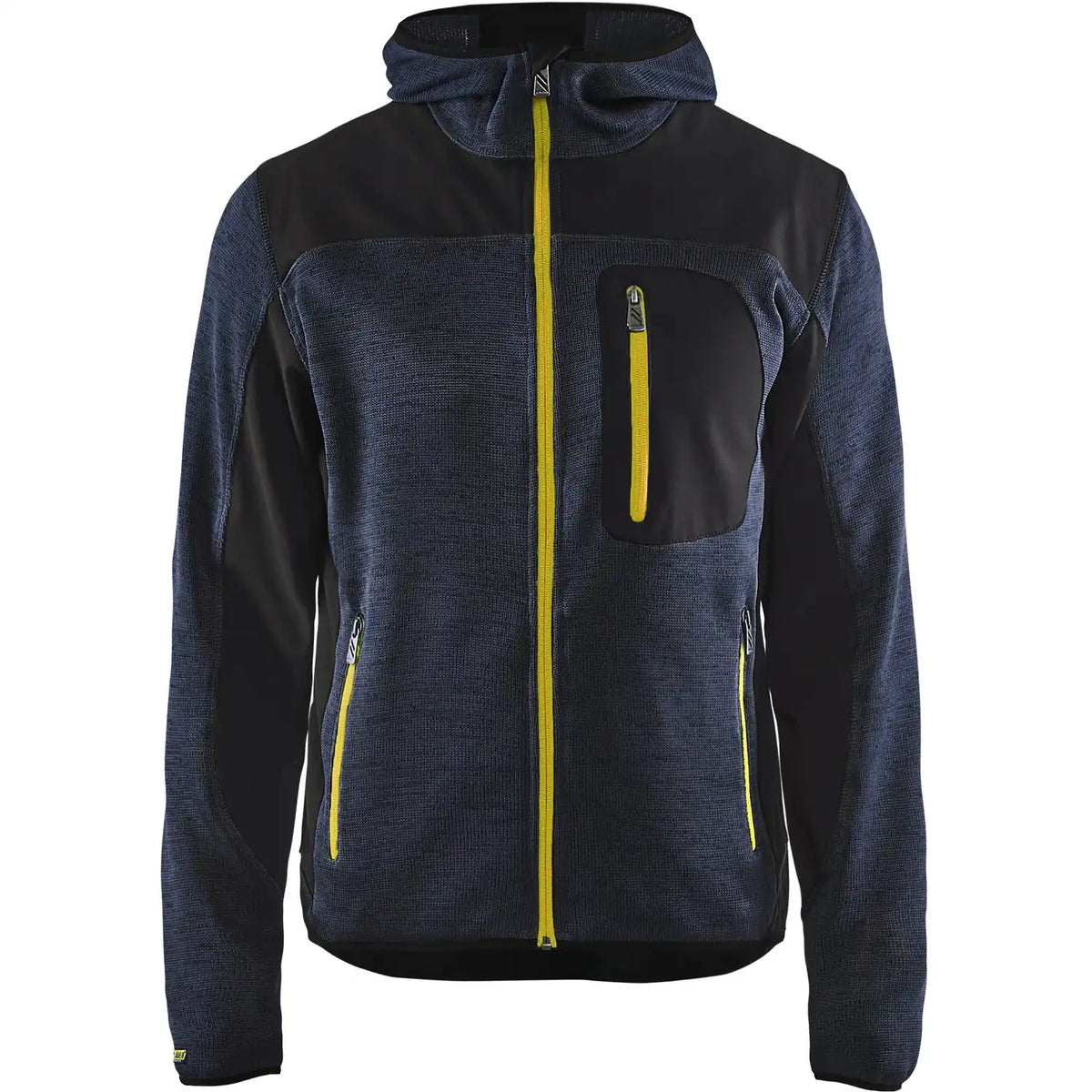 Blåkläder 4930 mit Softshell Strickjacke – dunkelblau/gelb