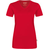 Hakro Damen Coolmax 130g/m² 187 V-Shirt – rot