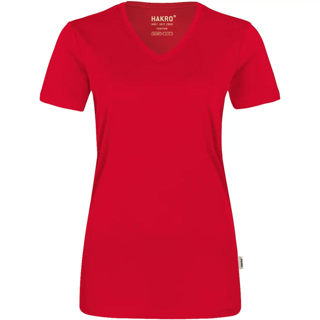 Hakro Damen Coolmax 130g/m² 187 V-Shirt – rot