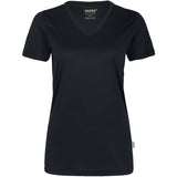 Hakro Damen Coolmax 130g/m² 187 V-Shirt – schwarz