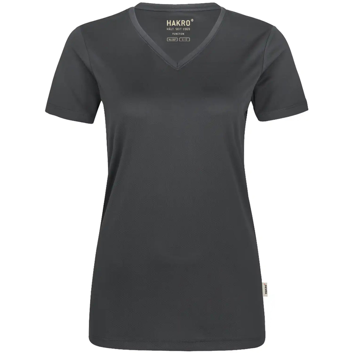 Hakro Damen Coolmax 130g/m² 187 V-Shirt – anthrazit