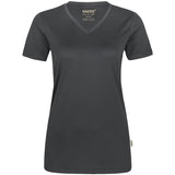 Hakro Damen Coolmax 130g/m² 187 V-Shirt – anthrazit
