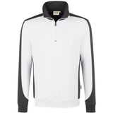 Hakro Performance 476 Zip-Sweatshirt Contrast – weiß