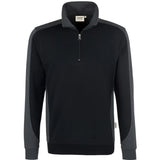 Hakro Performance 476 Zip-Sweatshirt Contrast – schwarz