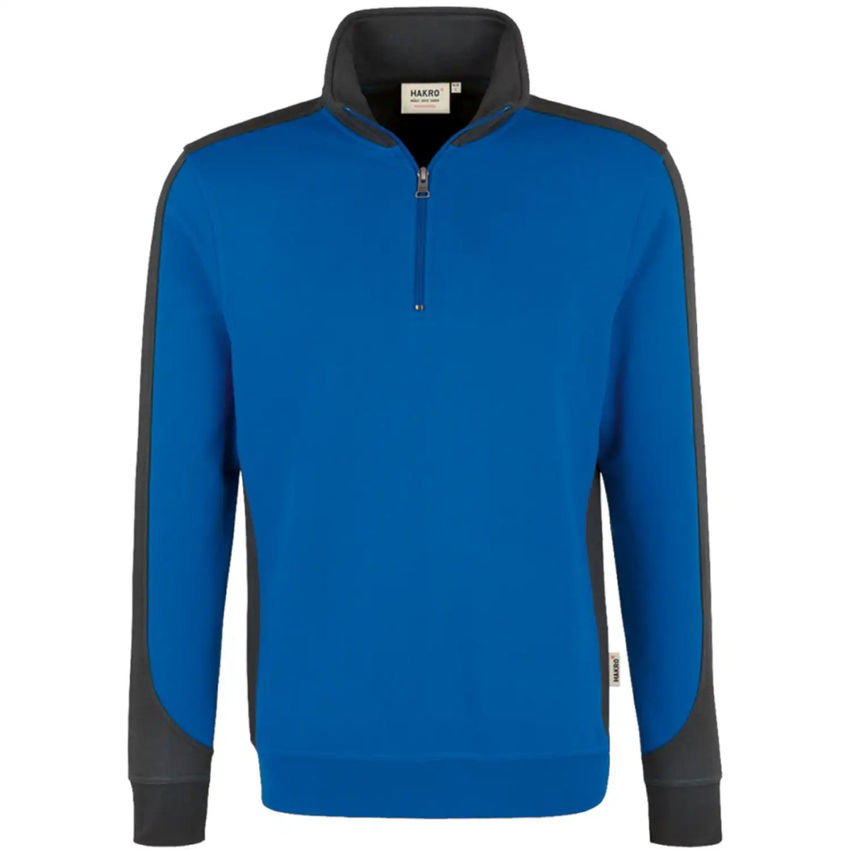 Hakro Performance 476 Zip-Sweatshirt Contrast – royal