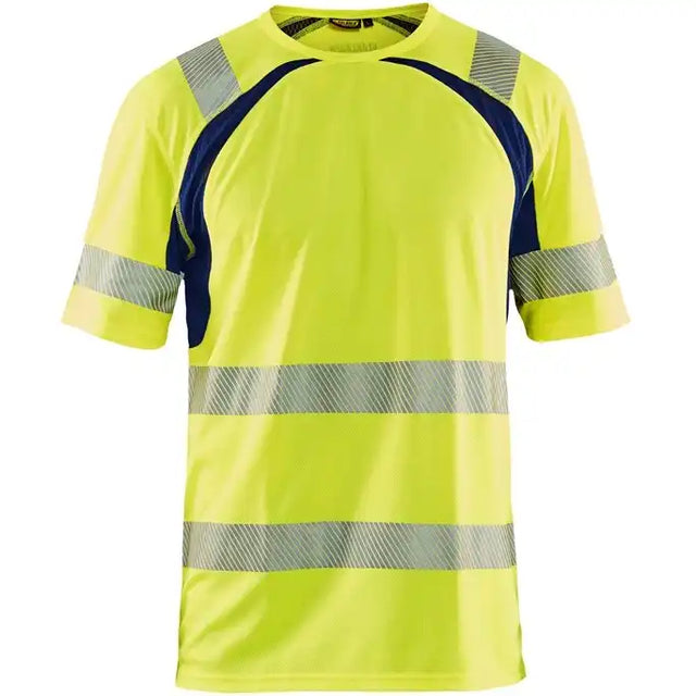 Blåkläder 3397 Warnschutz T-Shirt m. UV-Schutz – gelb/marine