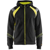 Blåkläder 3433 Kapuzen-Sweatjacke – schwarz/gelb