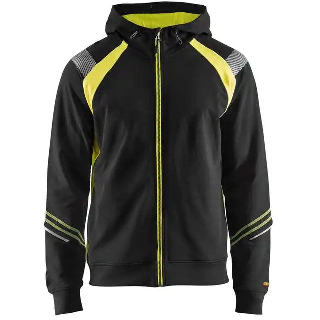Blåkläder 3433 Kapuzen-Sweatjacke – schwarz/gelb