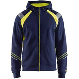 Blåkläder 3433 Kapuzen-Sweatjacke – marine/gelb