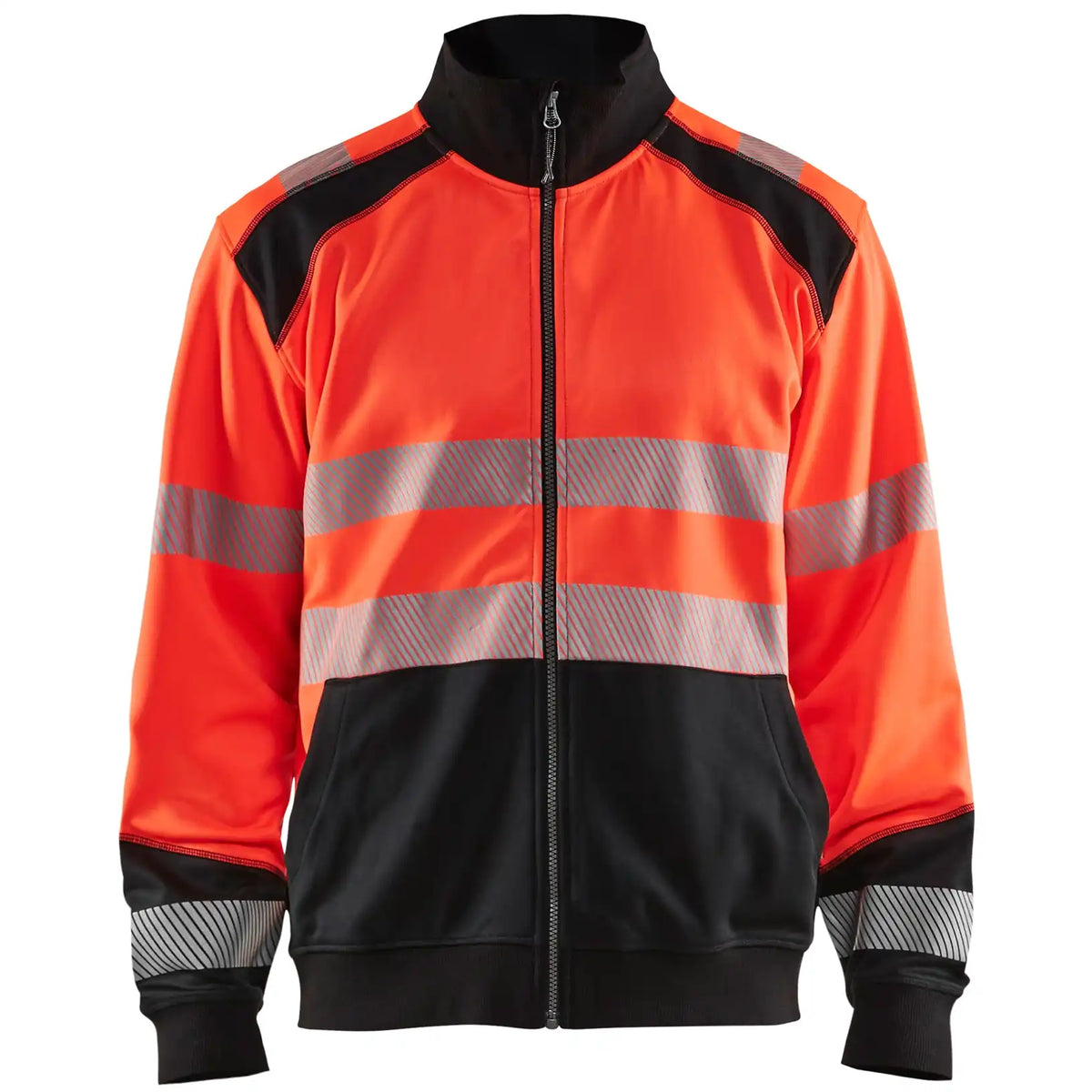 Blåkläder 3558 Warnschutz Sweatjacke – rot/schwarz