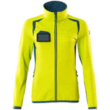 Mascot Damen Accelerate Safe Fleecejacke – gelb/dunkelpetroleum