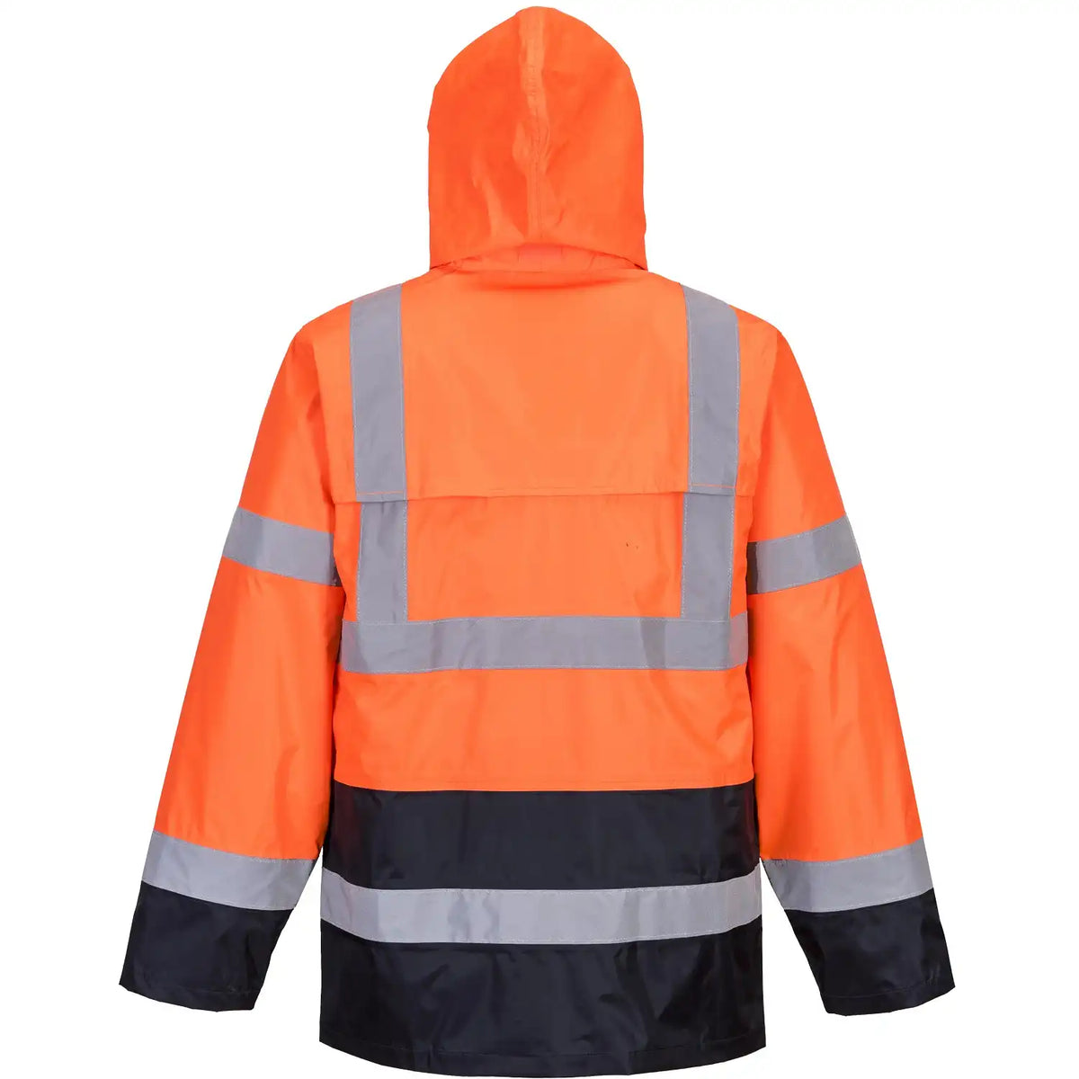 Portwest H443 Kontrast Warnschutz PVC-Regenjacke – orange/marine