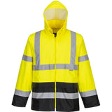 Portwest H443 Kontrast Warnschutz PVC-Regenjacke – gelb/schwarz