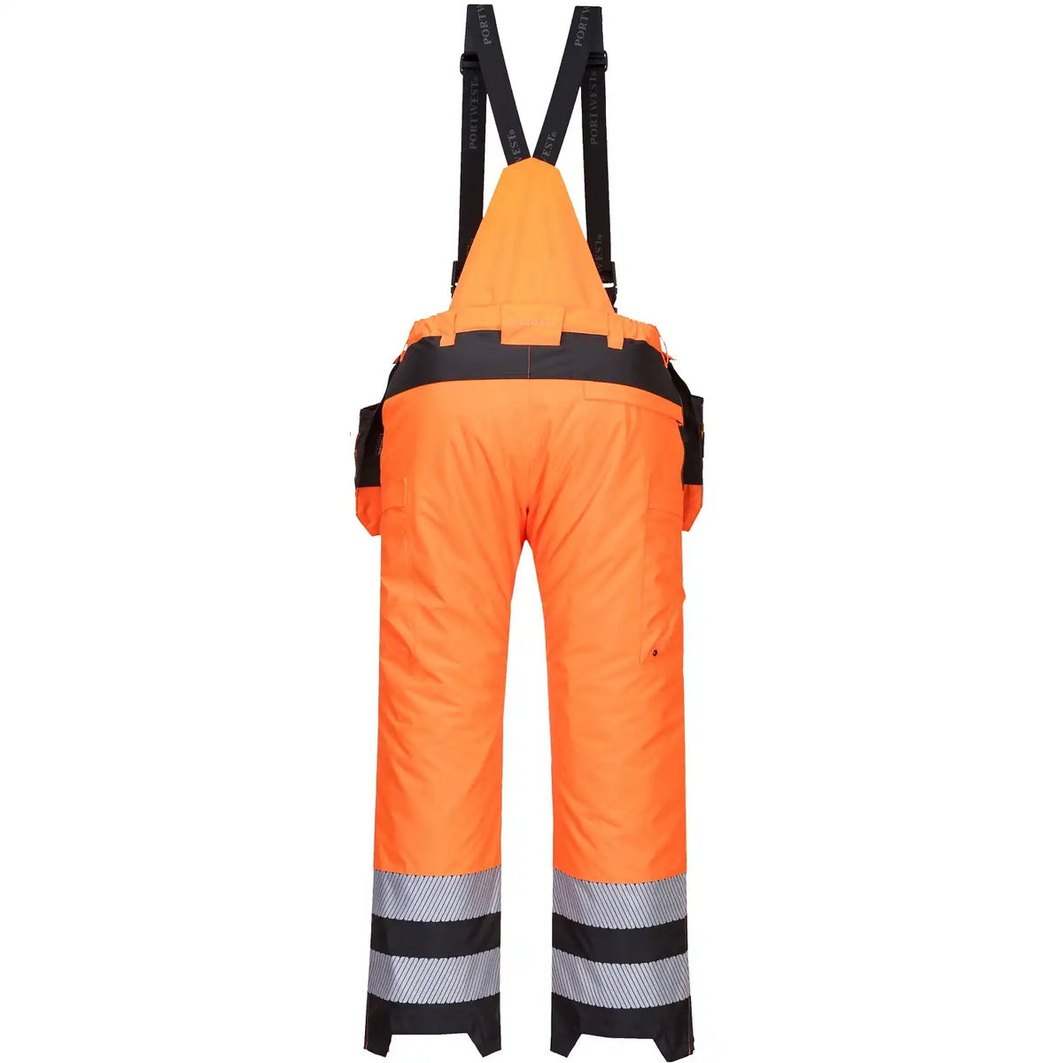 Portwest PW351 Warnschutz Winter Handwerkerhose – orange/schwarz