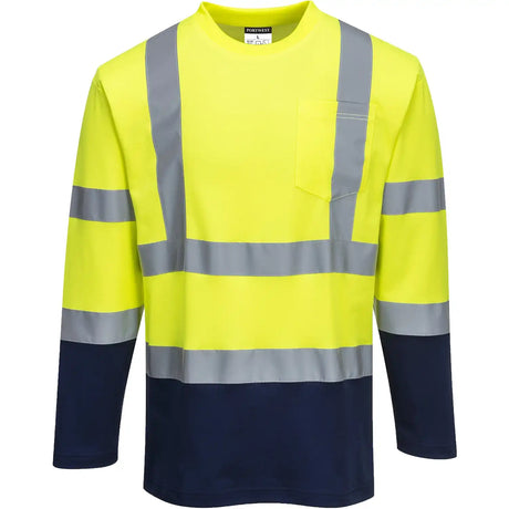 Portwest S280 Komfort Warnschutz Langarmshirt – gelb/marine