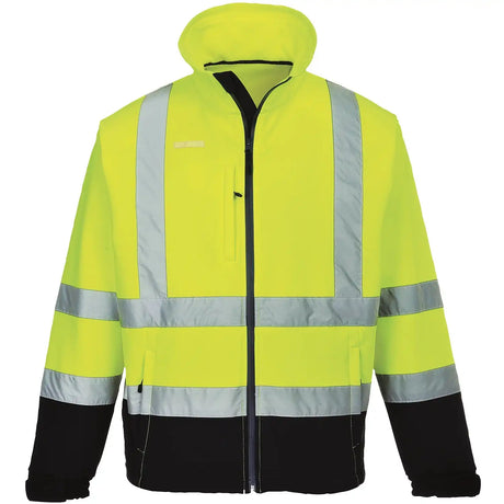 Portwest S425 Kontrast Warnschutz Softshelljacke – gelb/marine