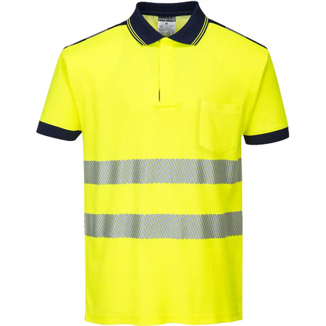 Portwest T180 PW3 Warnschutz Polo-Shirt – gelb/marine