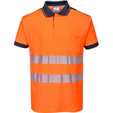Portwest T180 PW3 Warnschutz Polo-Shirt – orange/marine