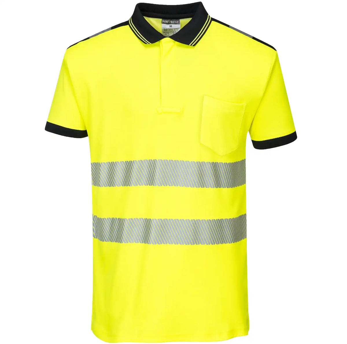 Portwest T180 PW3 Warnschutz Polo-Shirt – gelb/schwarz
