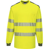 Portwest T185 PW3 Warnschutz Langarmshirt – gelb/marine