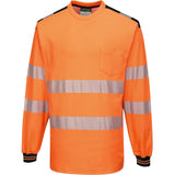 Portwest T185 PW3 Warnschutz Langarmshirt – orange/schwarz