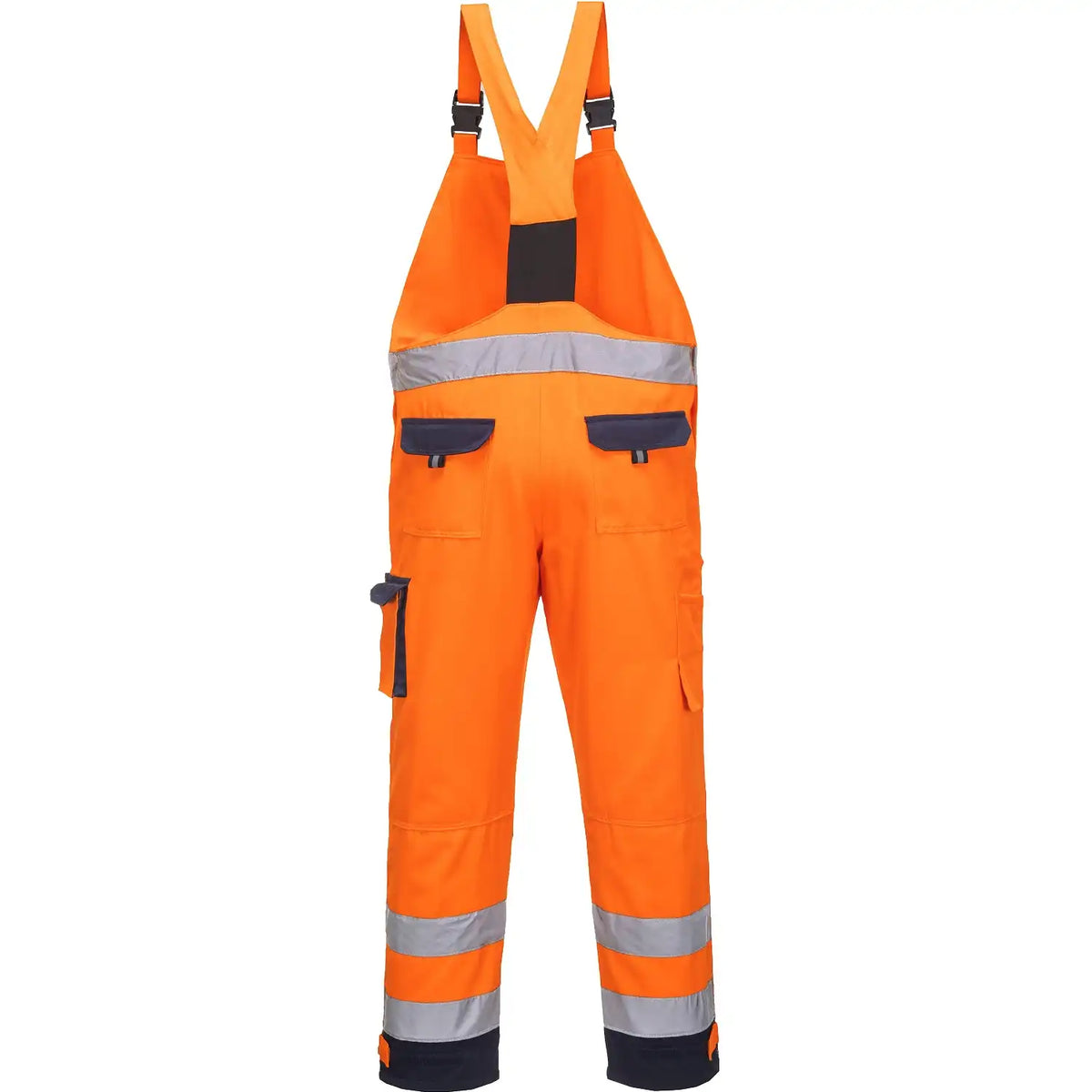 Portwest Dijon Warnschutz Latzhose – orange/marine