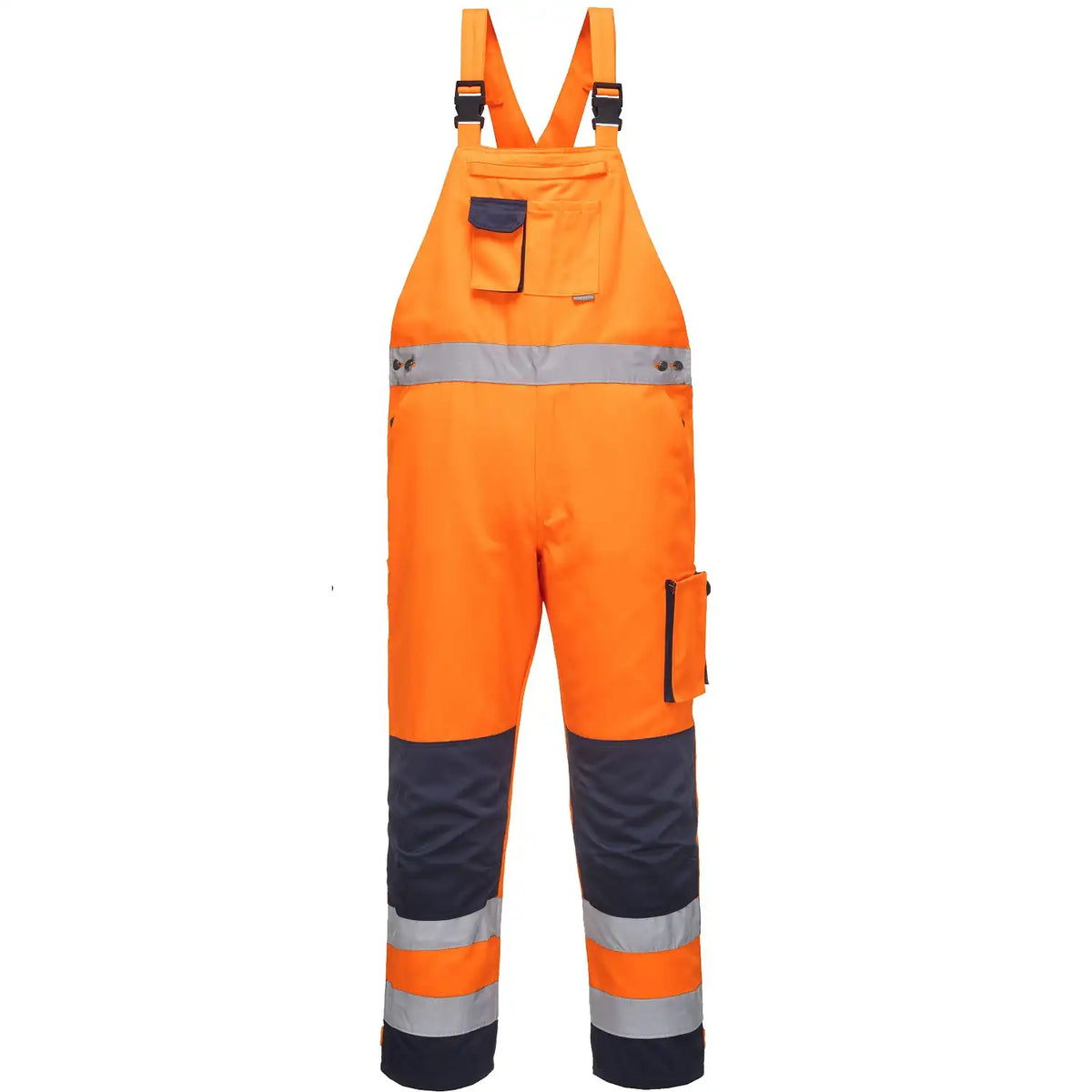 Portwest Dijon Warnschutz Latzhose – orange/marine