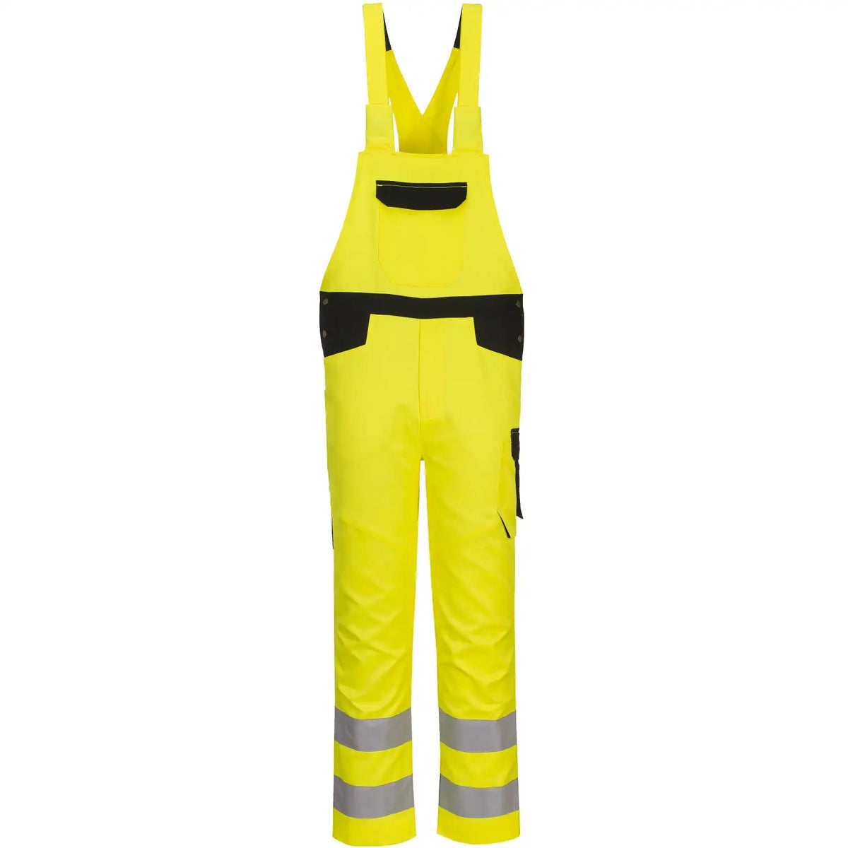 Portwest PW244 PW2 Warnschutz Latzhose – gelb/schwarz