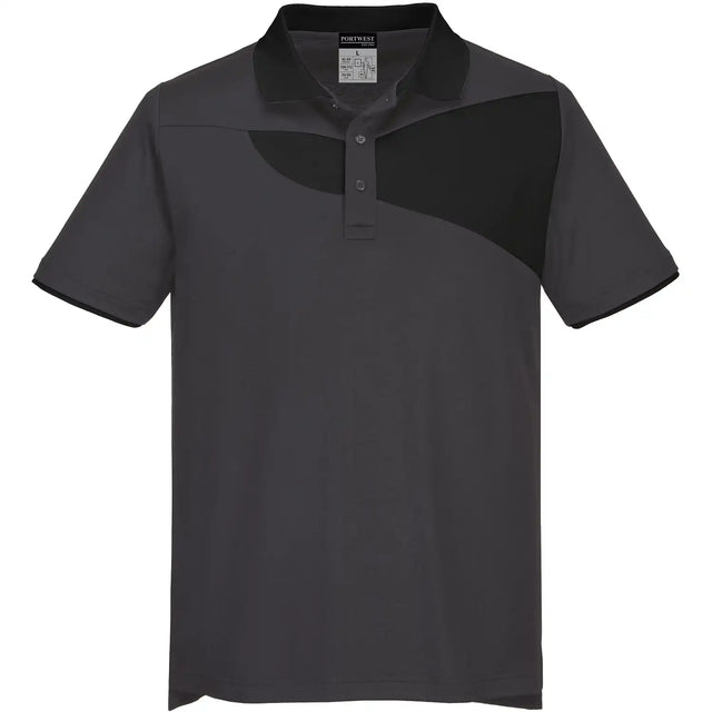 Portwest PW210 PW2 Polo-Shirt – grau/schwarz