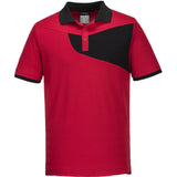 Portwest PW210 PW2 Polo-Shirt – rot/schwarz