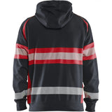 Blåkläder Kl. 1 3552 Warnschutz Kapuzen-Sweatjacke – schwarz/rot
