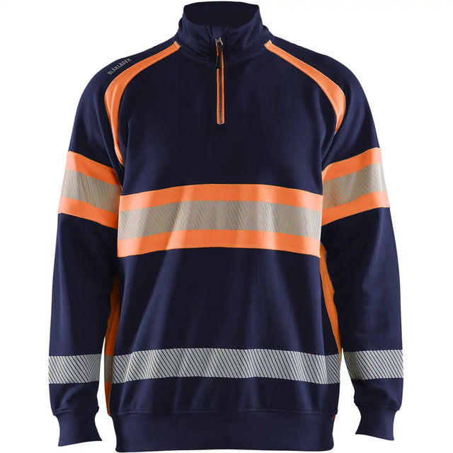 Blåkläder 3553 Warnschutz Zip-Sweatshirt Kl. 1 – marine/orange