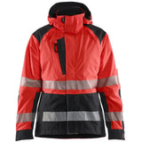 Blåkläder Damen 4436 Warnschutz Regenjacke Kl. 2 – rot/schwarz
