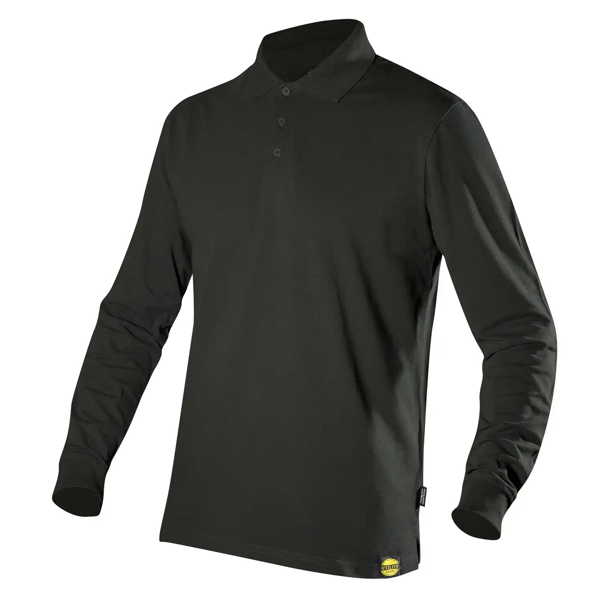 Diadora Atlantis Organic Gots Langarm-Poloshirt – schwarz