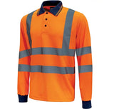 U-Power Shine Warnschutz Langarm Polo-Shirt – orange