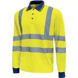 U-Power Shine Warnschutz Langarm Polo-Shirt – yellow
