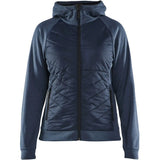 Blåkläder Damen 3464 Hybrid Kapuzen-Sweatjacke – taubenblau/dunkelmarine