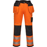 Portwest PW306 Warnschutz Stretch-Handwerkerhose – orange/schwarz