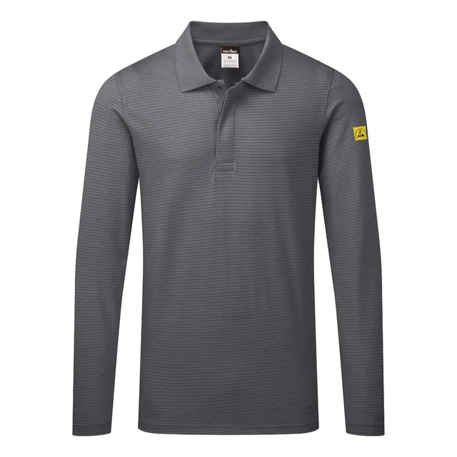 Portwest AS23 ESD Antistatik Poloshirt langarm – grau